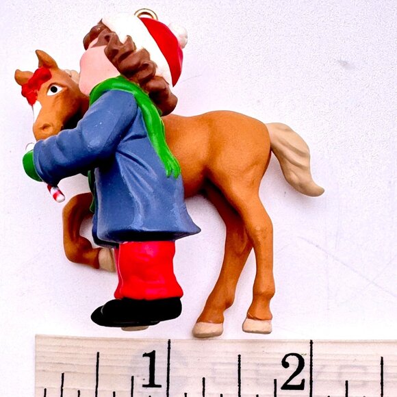 Hallmark 1991 Keepsake Ornament "Sweet Talk" Girl With Pony Handcrafted - Picture 5 of 11